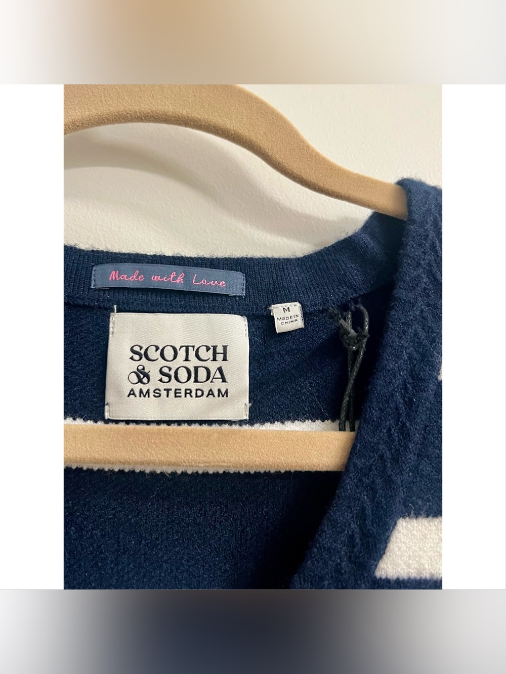 Scotch & Soda Navy & White Striped Knit Button Vest - Picture 2 of 6